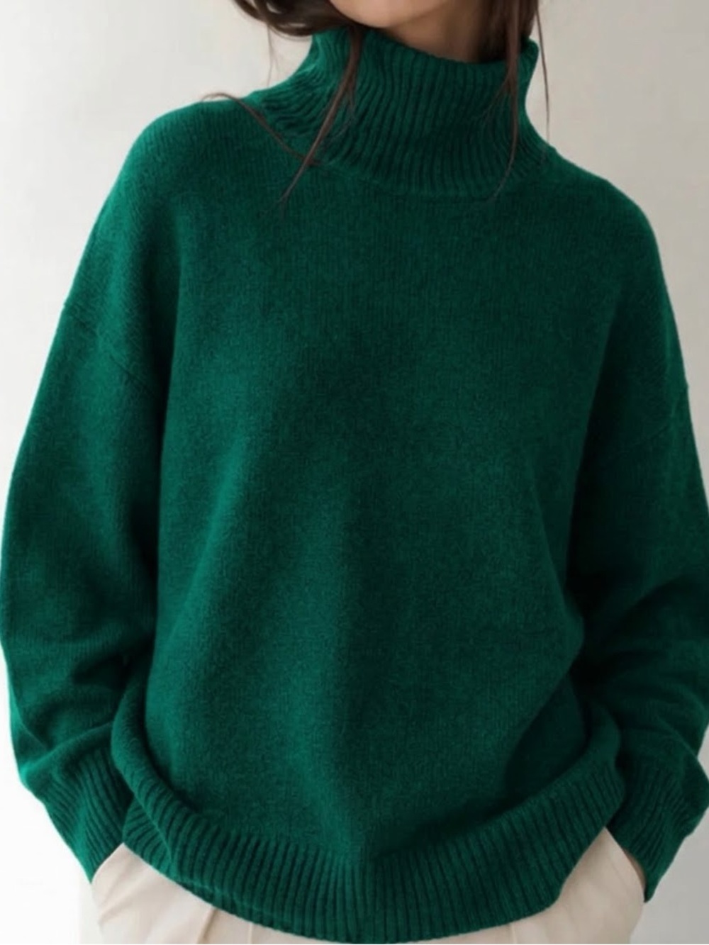 Naked Cashmere Joslyn Emerald Green turtleneck sweater size medium